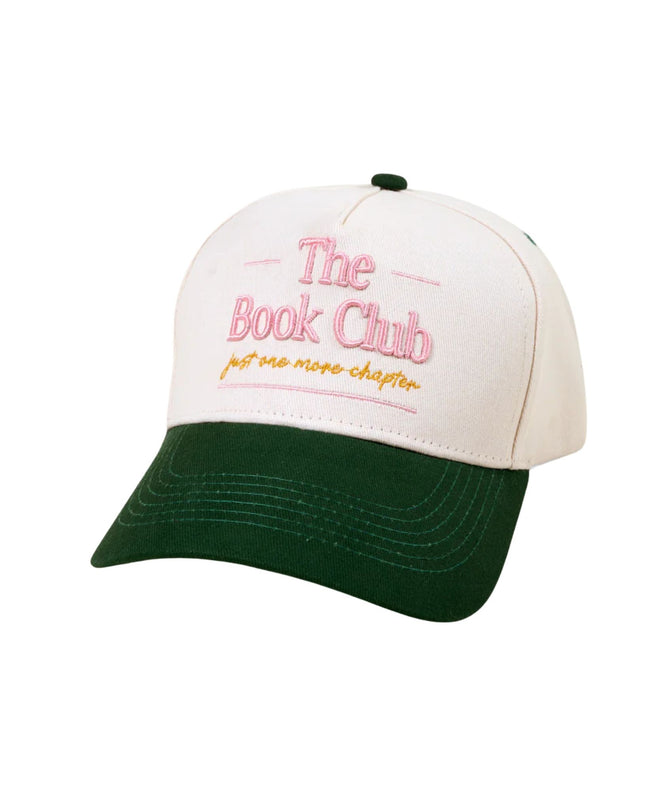 Cap with 'The Book Club' text on a white background