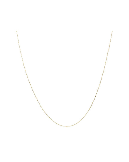 A delicate gold chain necklace shown against a plain white background.
