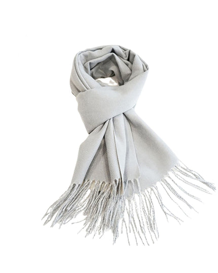 Two Tone Classic Fringe Shawl Wrap Scarf Grey