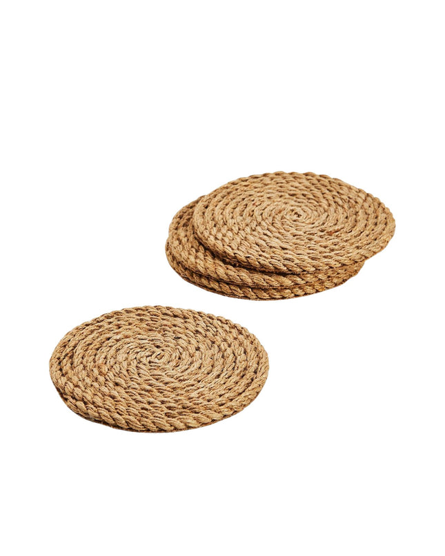 Circle Jute Rope Coasters 4 Set
