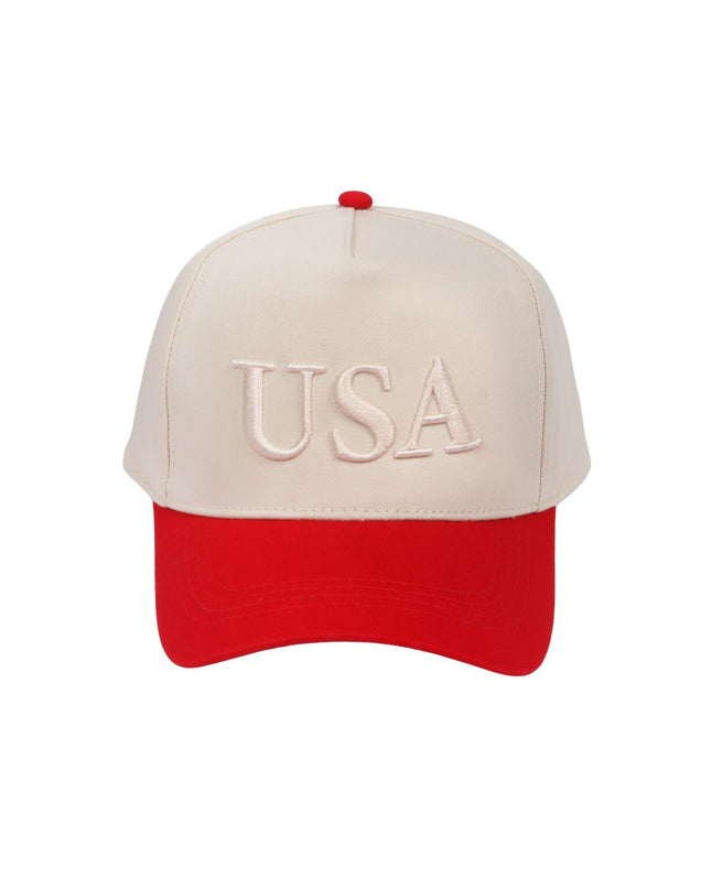 Cap with 'USA' embroidery on a white background