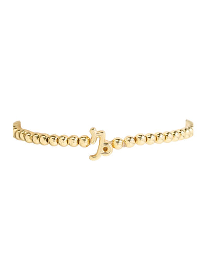 Zodiac Constellation Sign Gold Metal Ball Beaded Stretchable Bracelet July