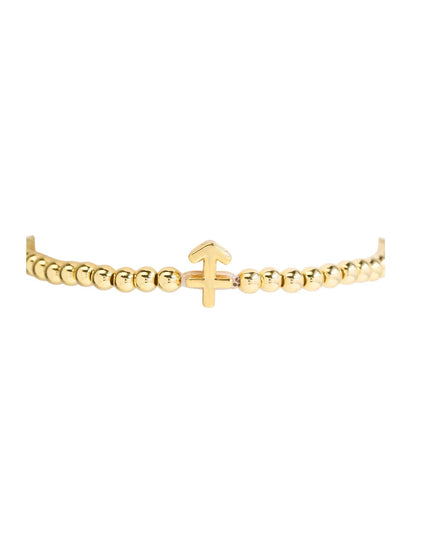 Zodiac Constellation Sign Gold Metal Ball Beaded Stretchable Bracelet November
