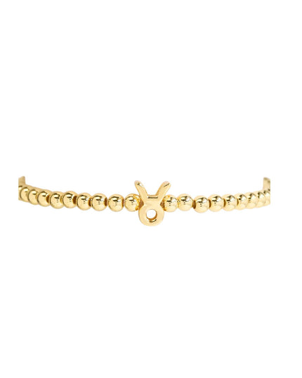 Zodiac Constellation Sign Gold Metal Ball Beaded Stretchable Bracelet May
