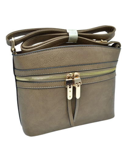 Front Double Zip Cross Body Bag