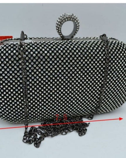 Rhinestone Studded Evening Clutch Bag