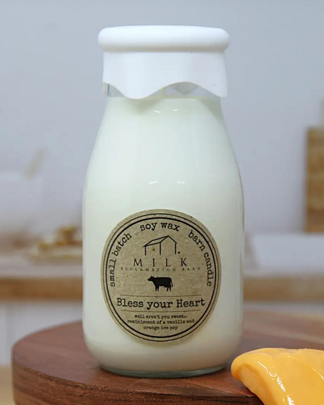 Bless Your Heart Milk Bottle Candle