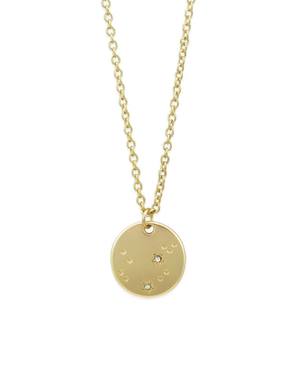 Zodiac Disc Gold Constellation Necklace