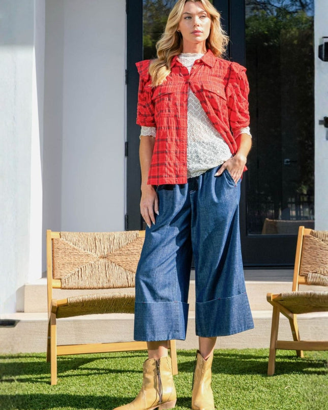 Wide Leg Mineral Washed Pants