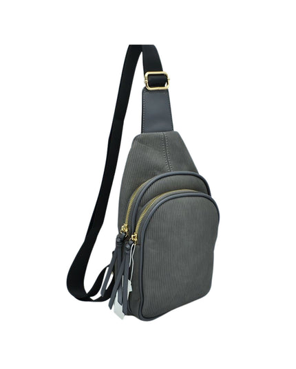 Ribbed Sling Crossbody Bag