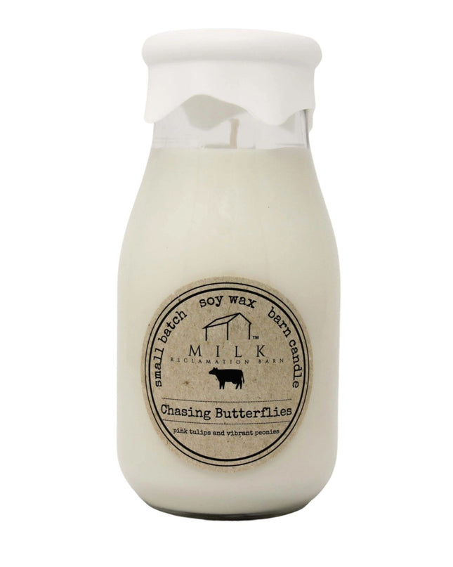 Chasing Butterflies Milk Bottle Candle