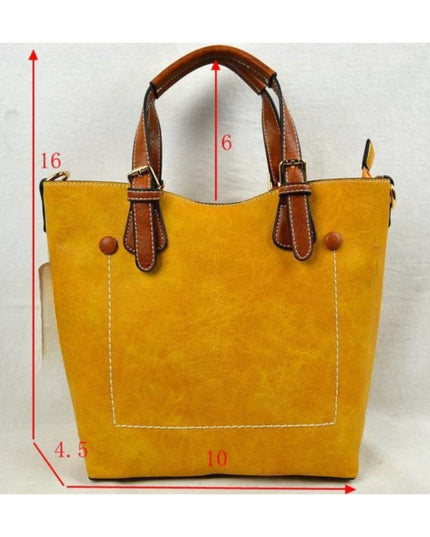 Brown Strap Front Pocket Handbag
