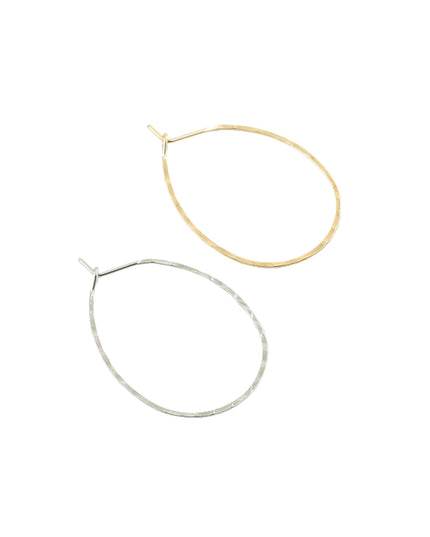 Hammered Flat Metal Teardrop Earrings