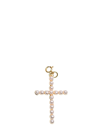 Pearl Cross Gold Charm