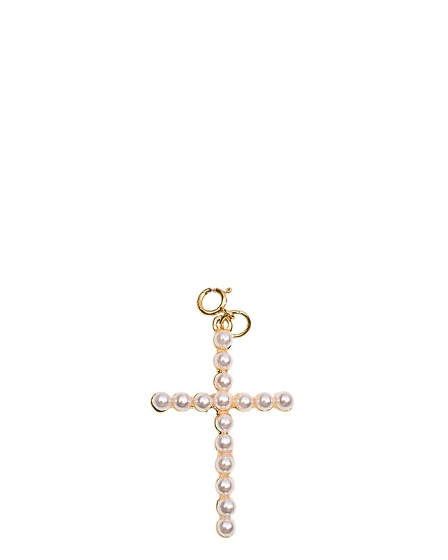 Pearl Cross Gold Charm