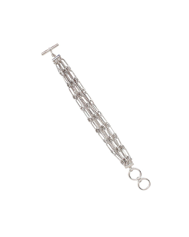 Paperclip Chain Link Delicate 6 Layered Chain Bracelet