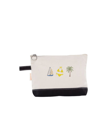 Nautical Makeup Bag 4 Icons Personalized Canvas Pouch