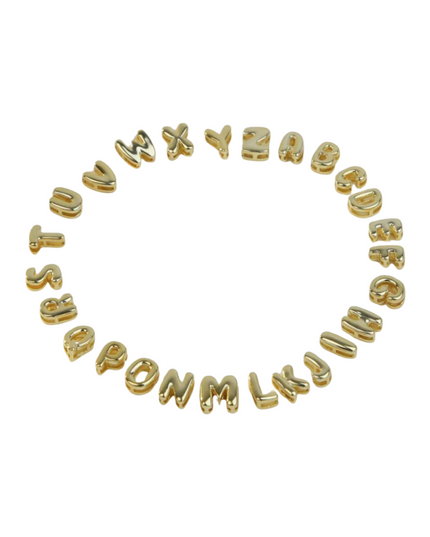 Bubble Letter Slide On Initial Charm