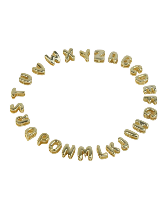 Bubble Letter Slide On Initial Charm