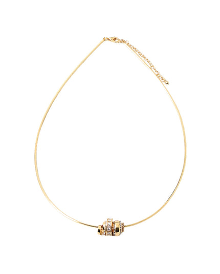 CZ Cubic Round Cluster Omega Chain Choker Necklace