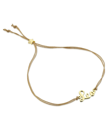 Zodiac Gold Scripted Adjustable Cord Bracelet