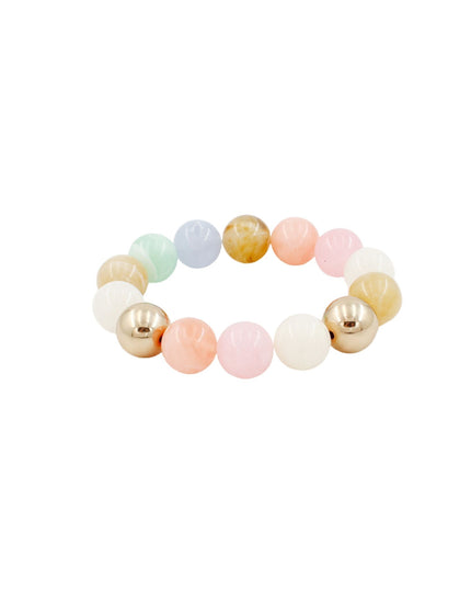 Resin Gold Metal Ball Beaded Stretchable Bracelet