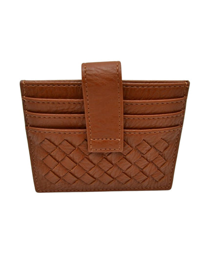 Snap Closure Woven Credit Card Holder