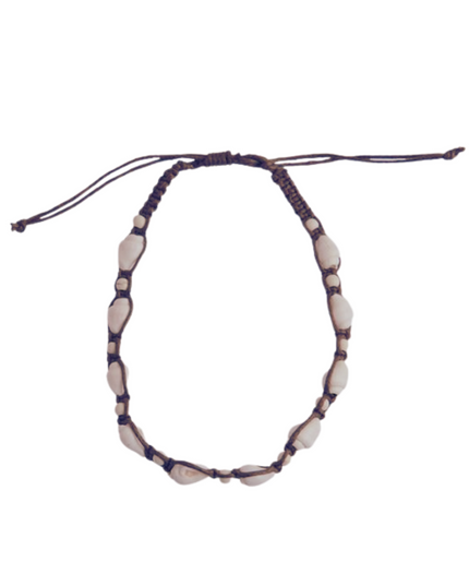 Howlite Shell Macrame Anklet