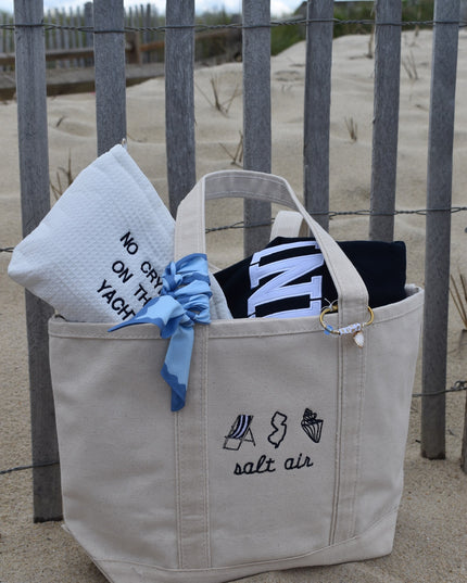 No Crying On The Yacht Embroidered Boat Cosmetic Pouch