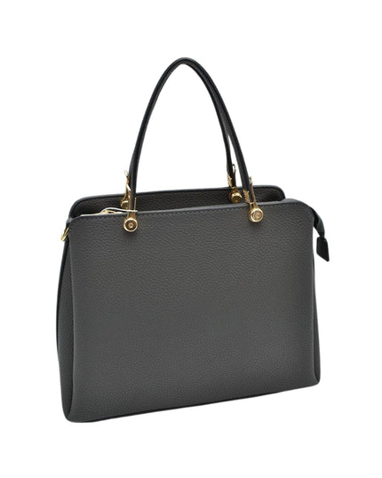 Solid Clutch Hand Bag With Gold Clasps