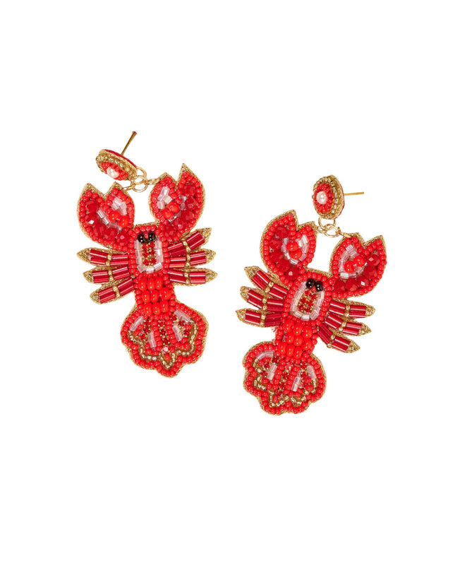 Lobster Seed Beaded Earrings