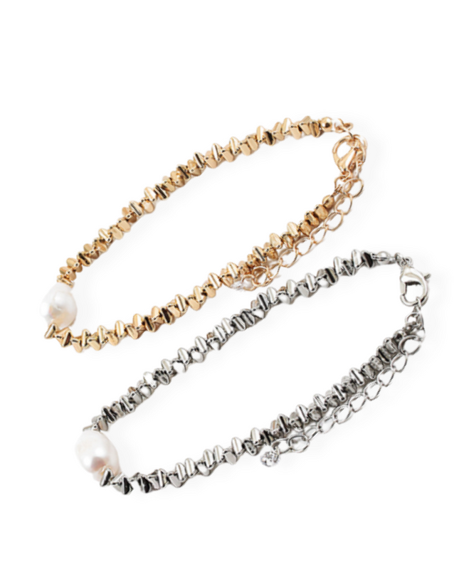 Pearl Center Asymmetrical Bead Bracelet