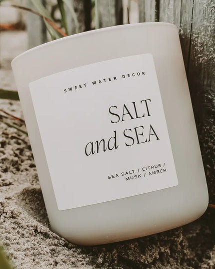 Salt & Sea 15oz White Jar Soy Candle