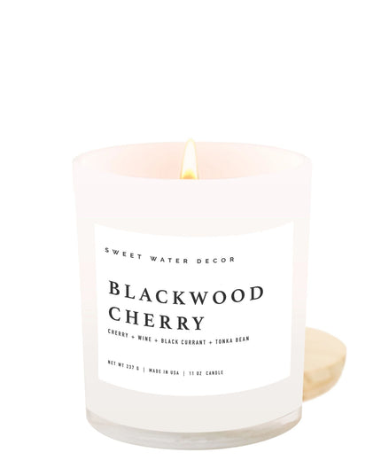 Blackwood Cherry 11oz White Candle