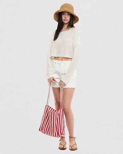 Frayed Hem Regular Waist Denim Shorts