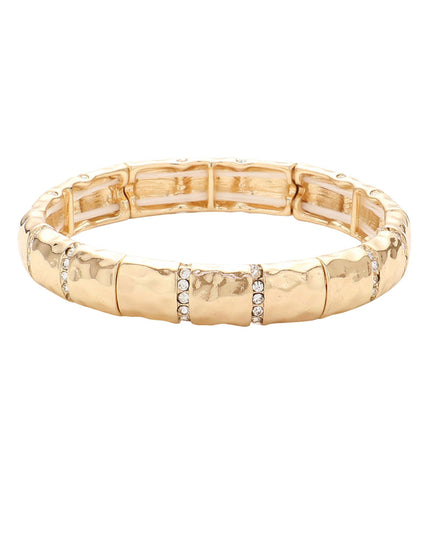 CZ Line Metal Stretch Bracelet
