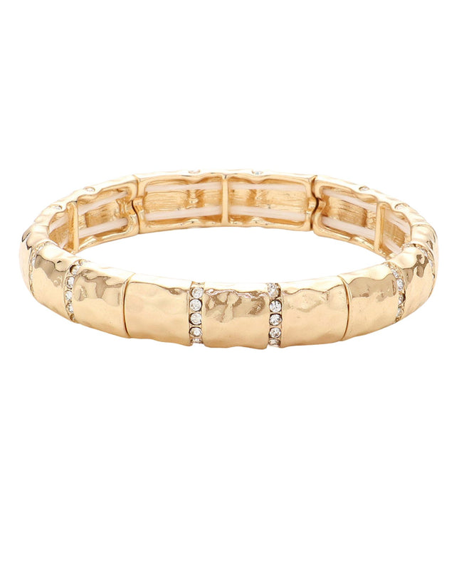 CZ Line Metal Stretch Bracelet