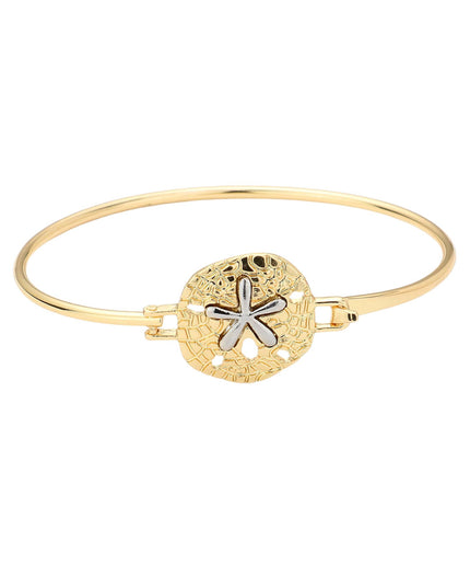 Sand Dollar Hook Bangle Two Tone Bracelet
