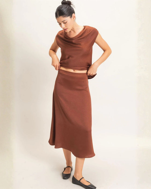 Satin Midi Skirt