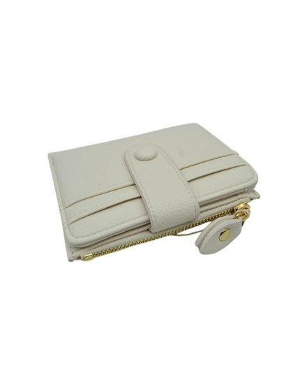 Zipper Button Card Holder Wallet