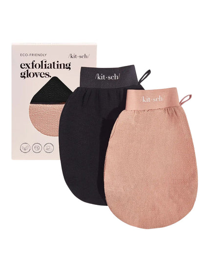 Exfoliating Gloves 2pc Set Black & Terracotta