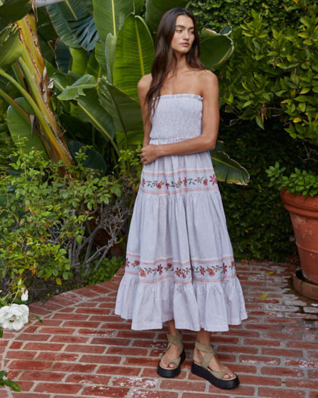 Islay Floral Smocked Strapless Maxi Dress