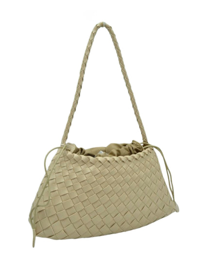 Woven Drawstring Shoulder Bag