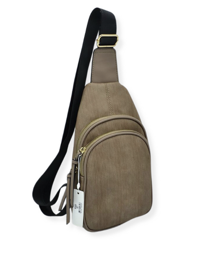 Ribbed Sling Crossbody Bag