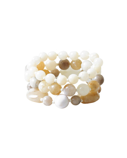 Mixed Size Resin Beaded 3 Bracelet Set