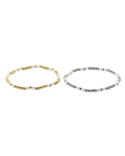 Spaced Pearl Ball Bead Bracelet