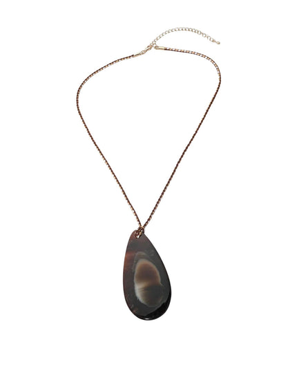 Resin Teardrop Pendant Cord Necklace