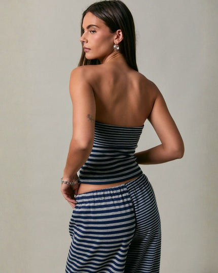 Stripe Difference Tube Top