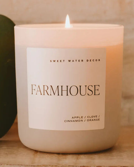 Farmhouse 15oz White Jar Soy Candle