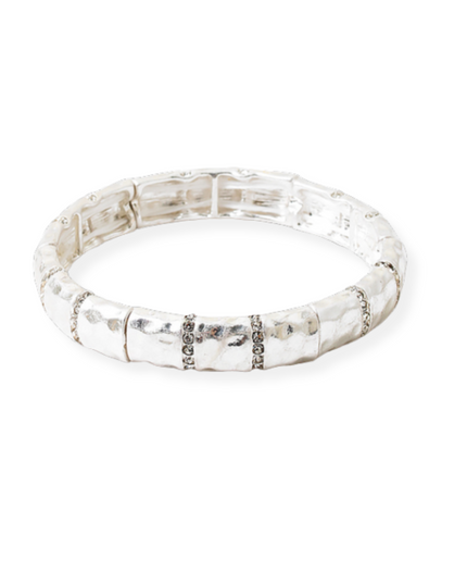 CZ Line Metal Stretch Bracelet